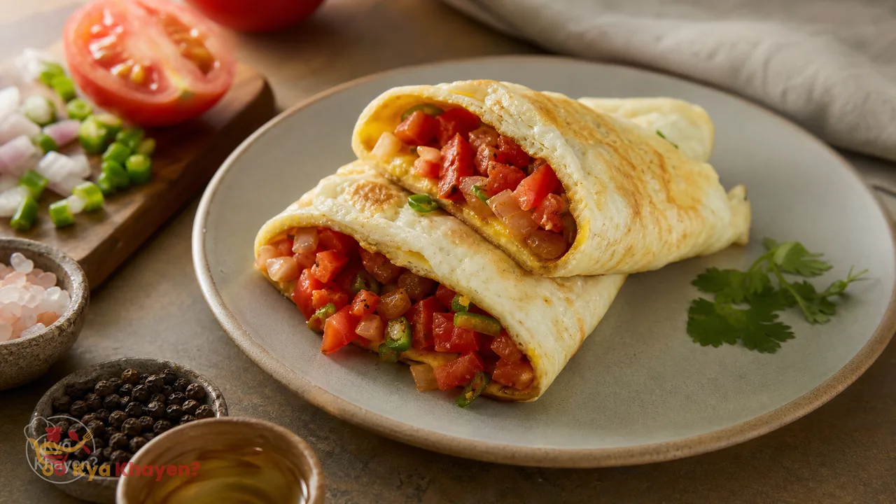 Egg Wrap with Mushy Tomato
