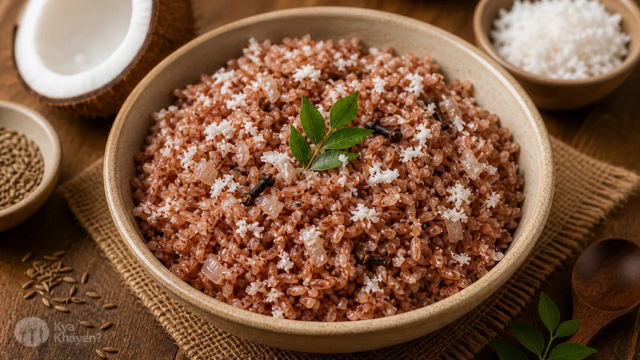 Red Rice with Fresh Coconut