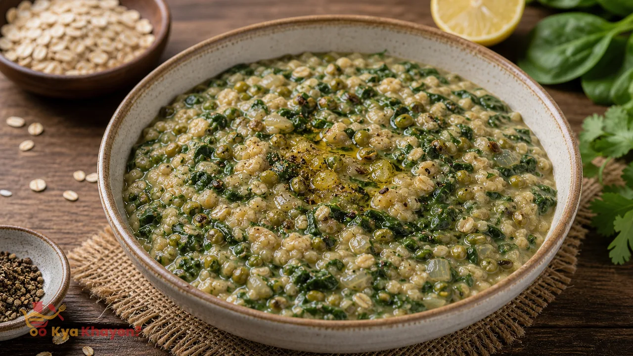 Spinach with Oats recipe
