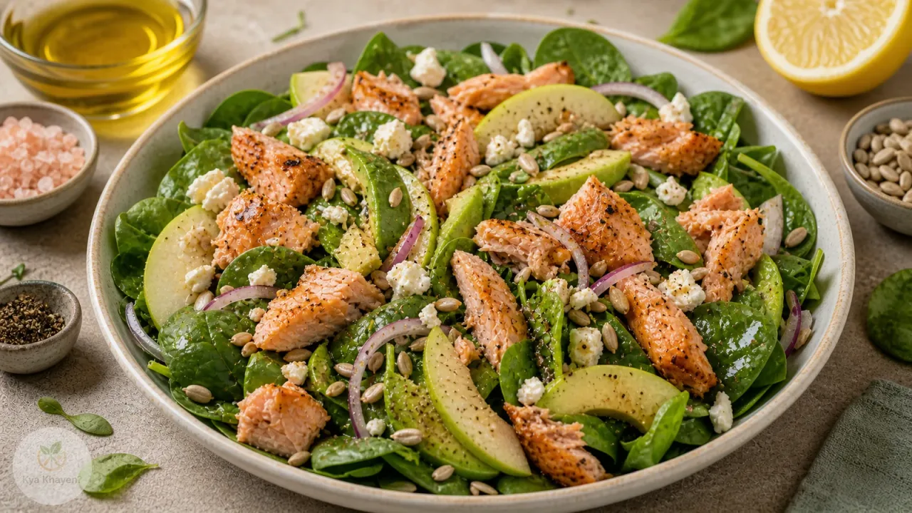 Spinach Salad with Salmon