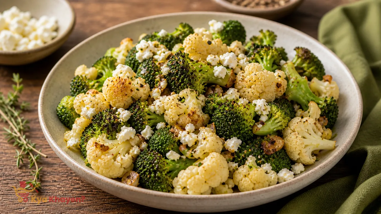 Broccoli and Saute Cauliflower with Feta