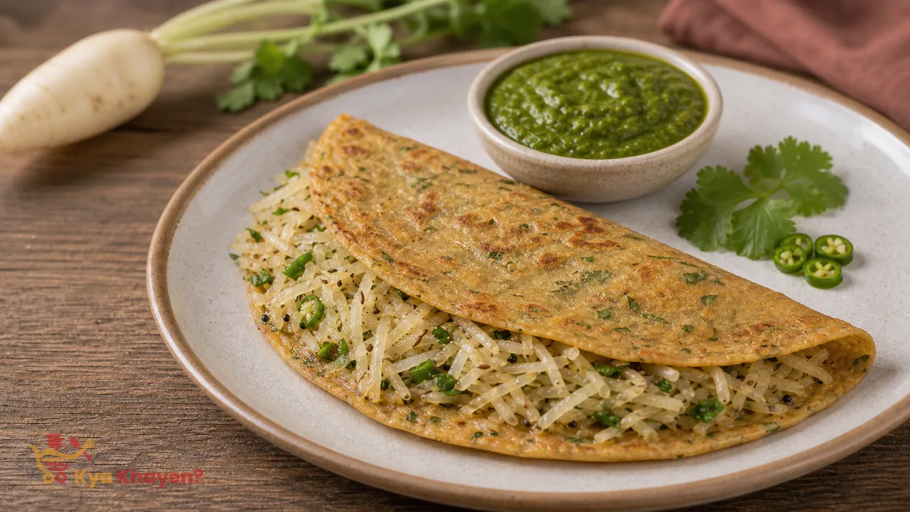 Wheat Cheela Stuffed with Radish