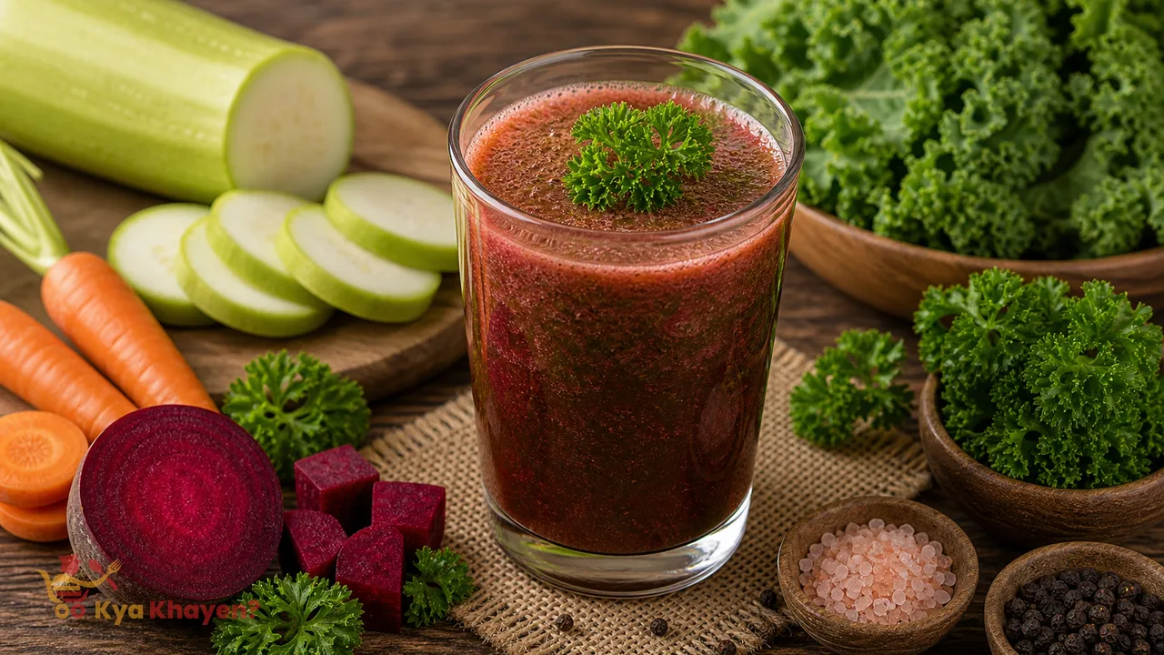 Vegetable Juice (Add Carrot, Bottle Gourd, Beetroot, Parsley and Kale) recipe