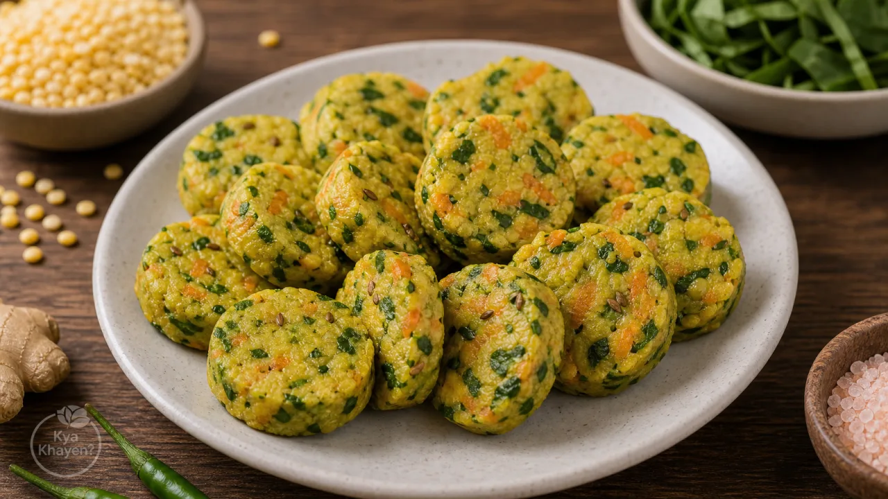 Steamed Moong Dal & Vegetable Chilla Bites