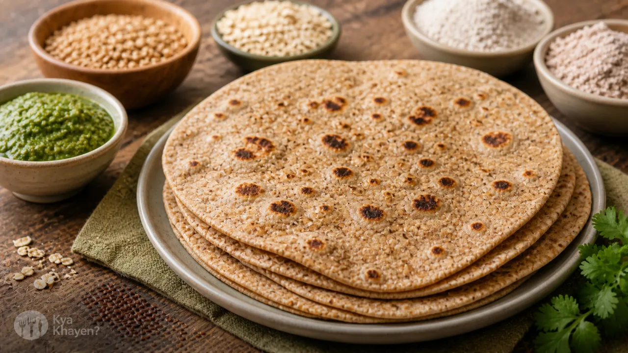 Multigrain Chapati (1/3 Whole Wheat Flour, 1/3 Ragi Flour, 1/3 Oatmeal)