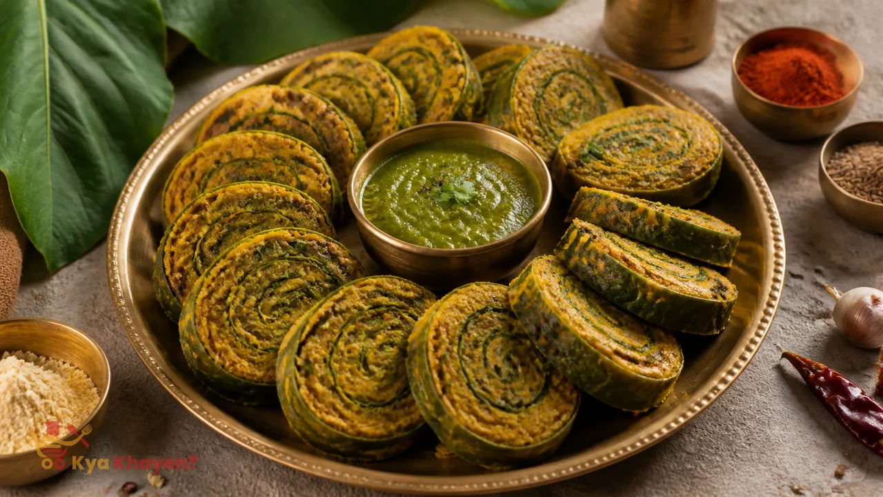Rikwach Arbi Patta Rolls recipe