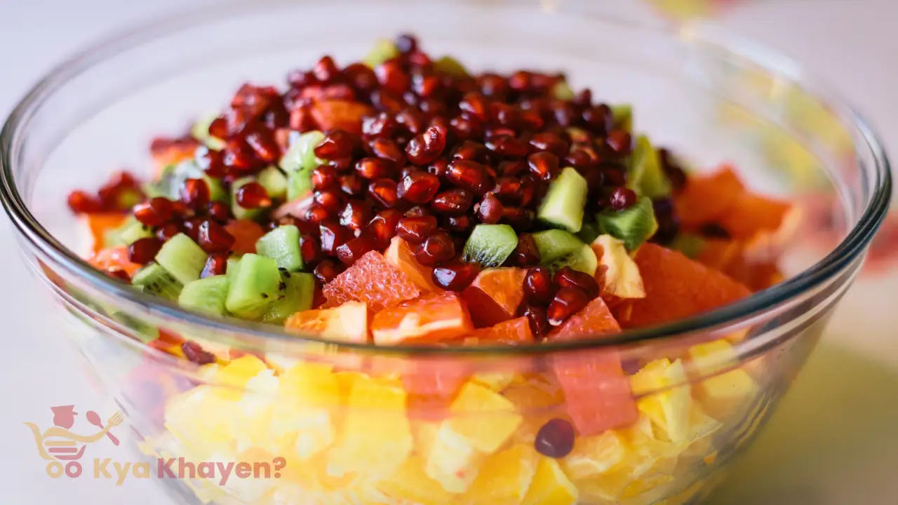 Steamed Fruit Salad (Pomegranate, Apple, Papaya and Kiwi)